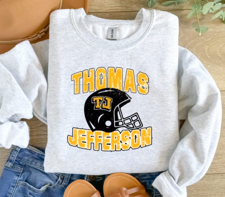 Distressed Football - TJ Jaguars Crewneck