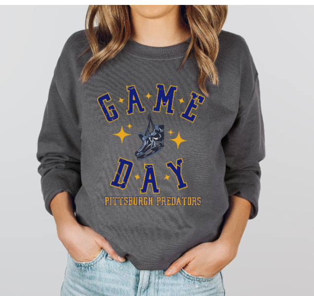 Game Day Hockey Skates - Predators Crewneck