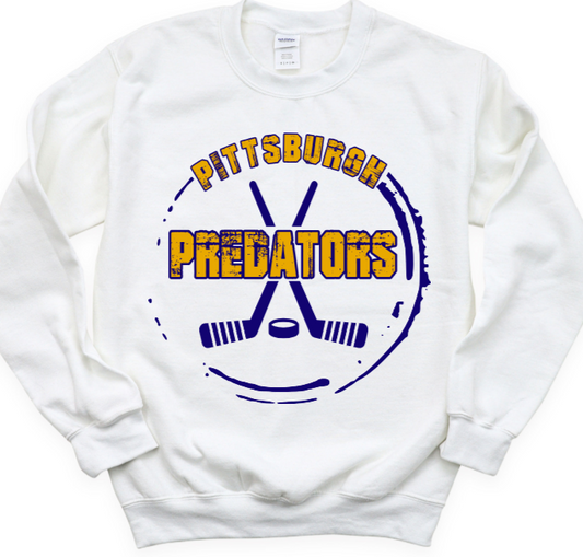 Grunge Circle Hockey - Predators Crewneck