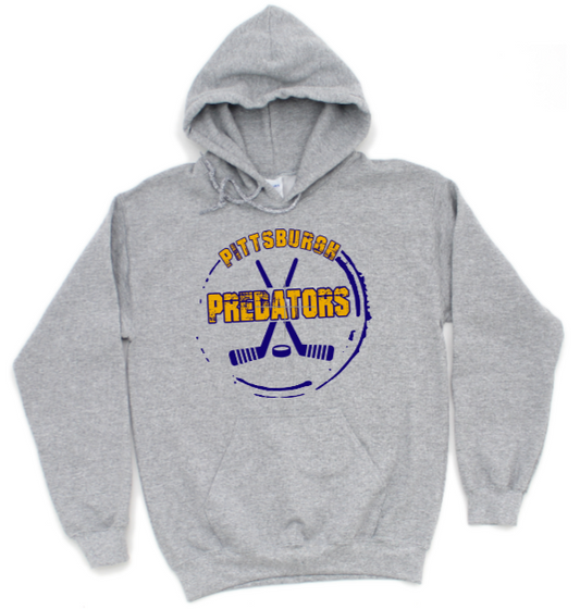 Grunge Circle Hockey - Predators Hoodie