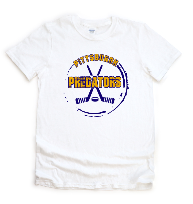 Grunge Circle Hockey - Predators Tshirt