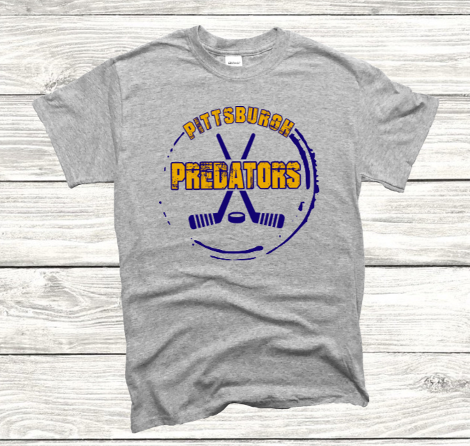 Grunge Circle Hockey - Predators Tshirt