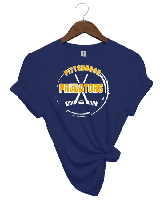 Grunge Circle Hockey - Predators Tshirt