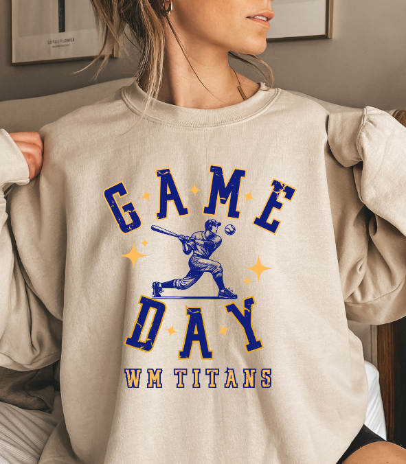 Game Day Baseball Player - WM Titans Crewneck