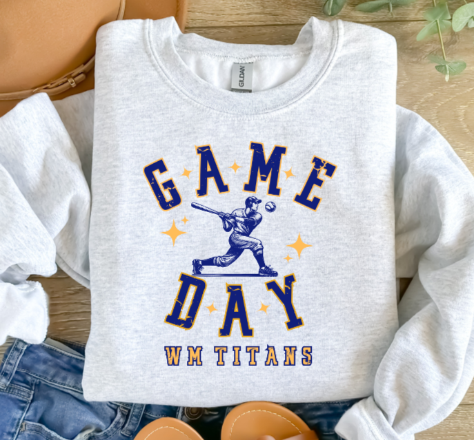 Game Day Baseball Player - WM Titans Crewneck