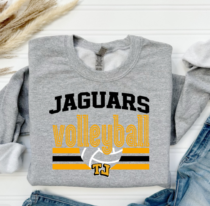 Volleyball Retro Art - TJ Jaguars Crewneck