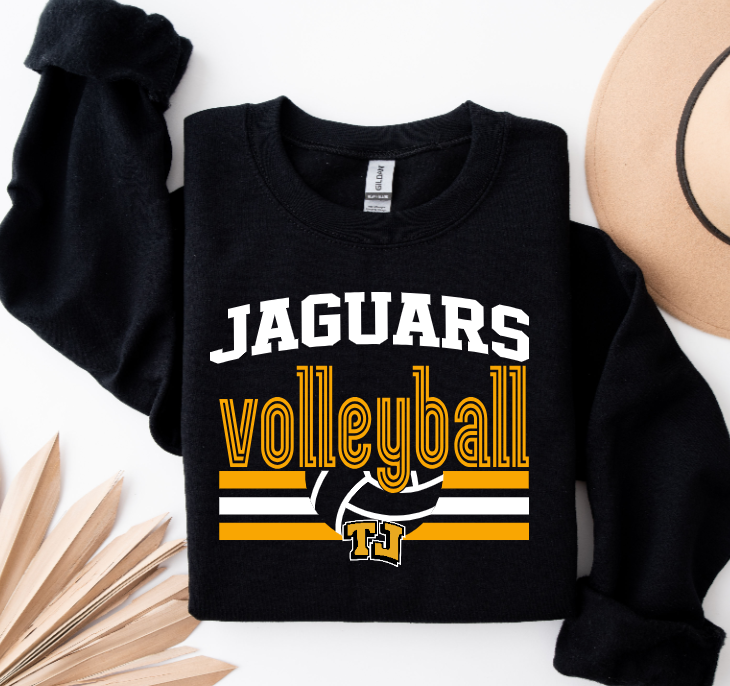 Volleyball Retro Art - TJ Jaguars Crewneck