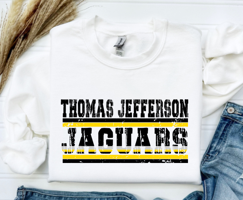 School Spirit Distressed- TJ Jaguars Crewneck