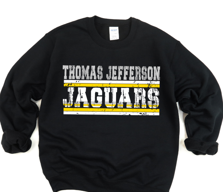 School Spirit Distressed- TJ Jaguars Crewneck