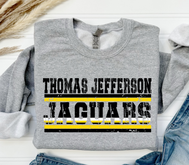 School Spirit Distressed- TJ Jaguars Crewneck