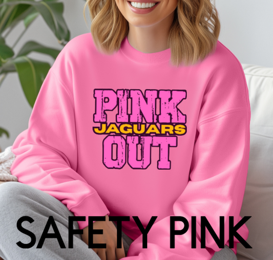 Z- Pink Out School Spirit - TJ Jaguars Crewneck