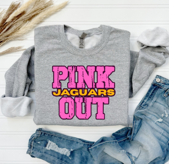 Z- Pink Out School Spirit - TJ Jaguars Crewneck