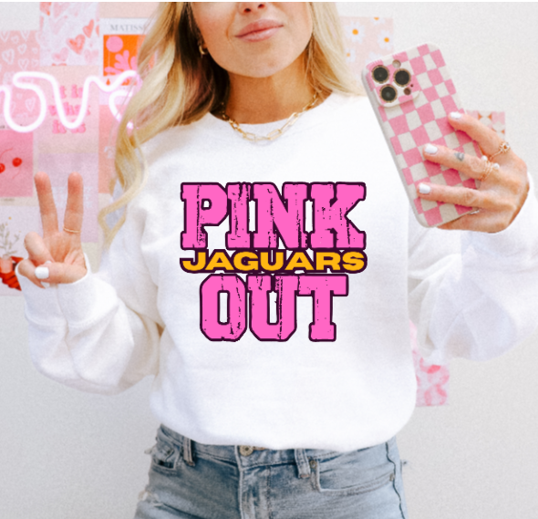 Z- Pink Out School Spirit - TJ Jaguars Crewneck
