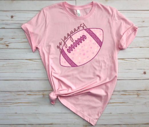 Pink Football Go Team! - TJ Jaguars Tshirt