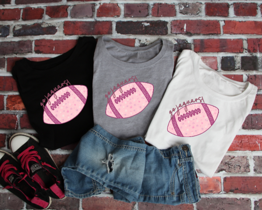 Pink Football Go Team! - TJ Jaguars Tshirt