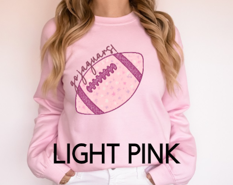 Pink Football Go Team! - TJ Jaguars Crewneck