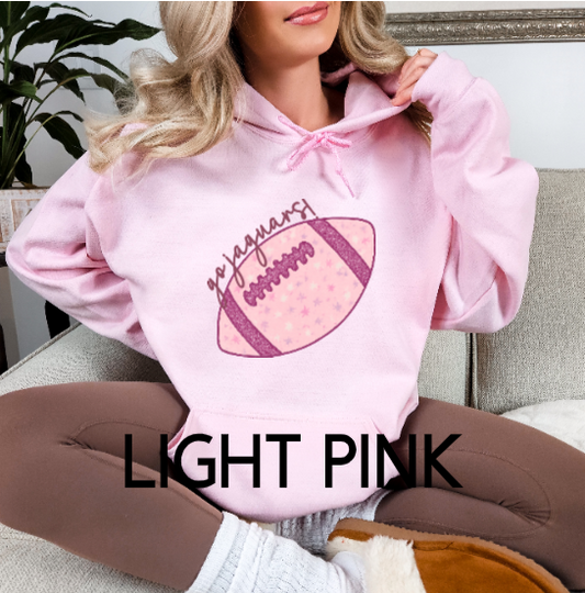 Pink Football Go Team!- TJ Jaguars Hoodie