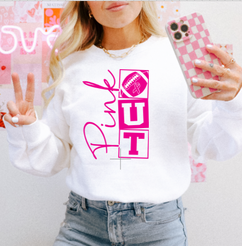 Pink Out Football - Crewneck
