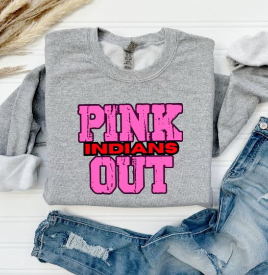 Z- Pink Out School Spirit - Peters Township Crewneck