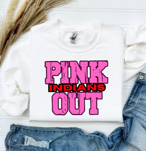 Z- Pink Out School Spirit - Peters Township Crewneck