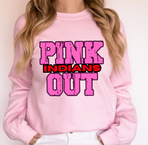 Z- Pink Out School Spirit - Peters Township Crewneck