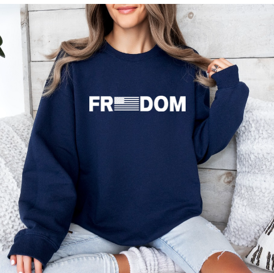 Freedom BW Flag - Crewneck