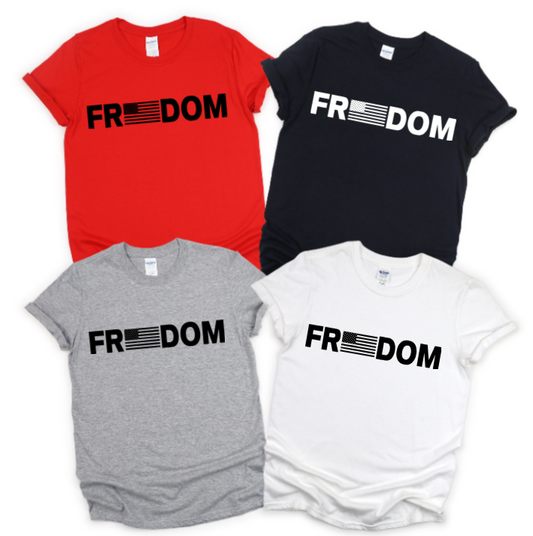 Freedom BW Flag - Tshirt