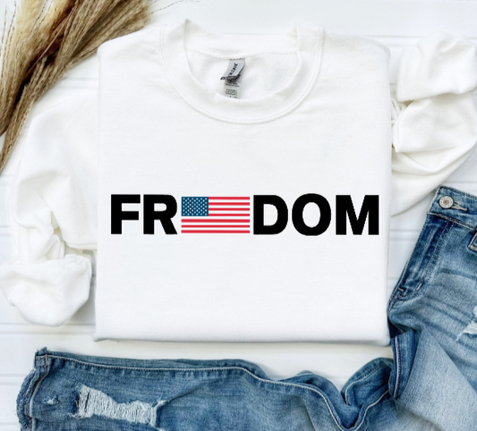 Freedom w/Flag - Crewneck