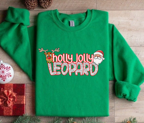 Holly Jolly - Leopards Crewneck