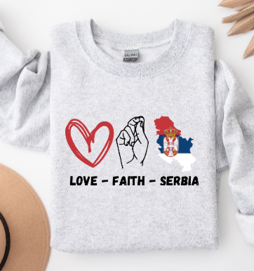 Love, Faith, Serbia - Crewneck