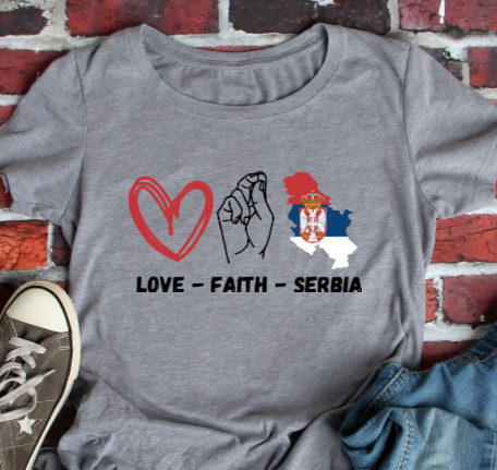 Love, Faith, Serbia - Tshirt