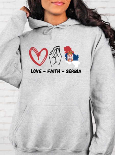Love, Faith, Serbia - Hoodie