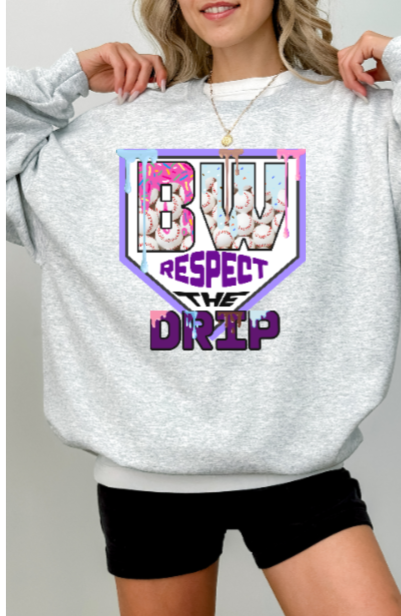Respect the Drip Crewneck - Baseball Baldwin