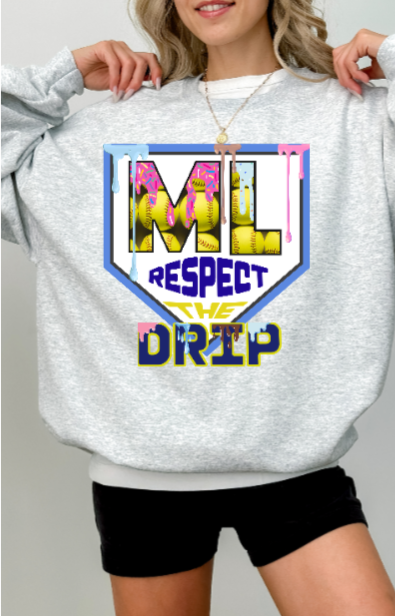 Respect the Drip Crewneck - Softball Elizabeth Forward