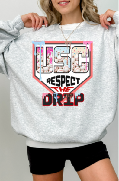 Respect the Drip Crewneck - Baseball USC