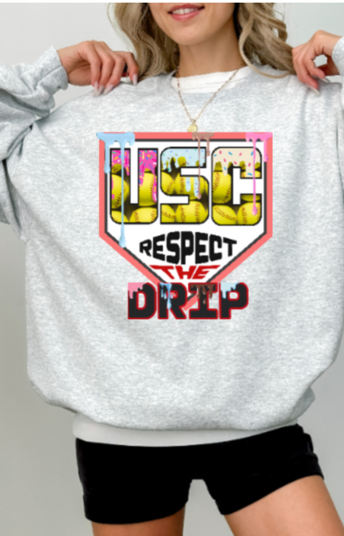 Respect the Drip Crewneck - Softball USC