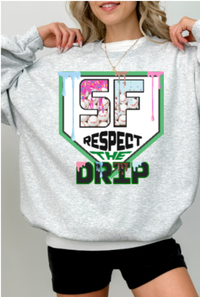Respect the Drip Crewneck - Baseball South Fayette
