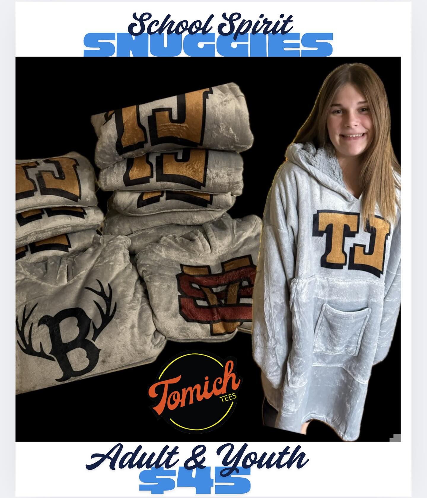 School Spirit Snuggie - Please Send Us Message for Logo