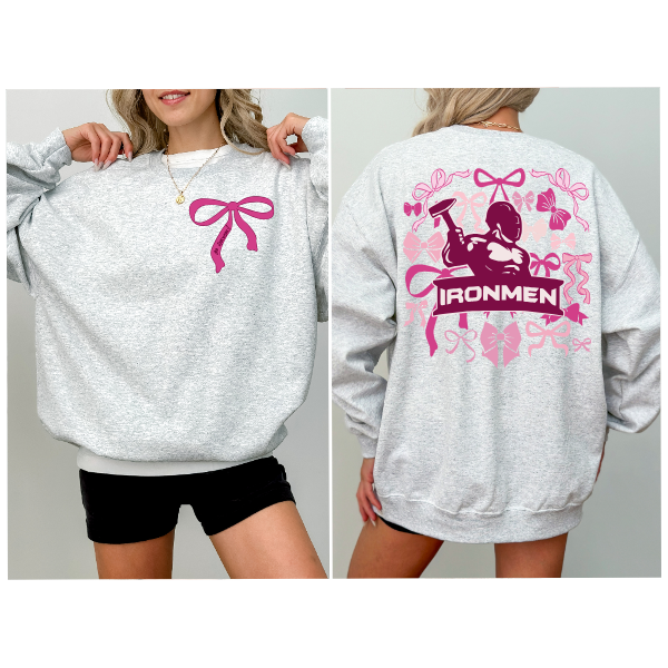 Pink Coquette Bows Crewneck - Steel Valley Ironmen