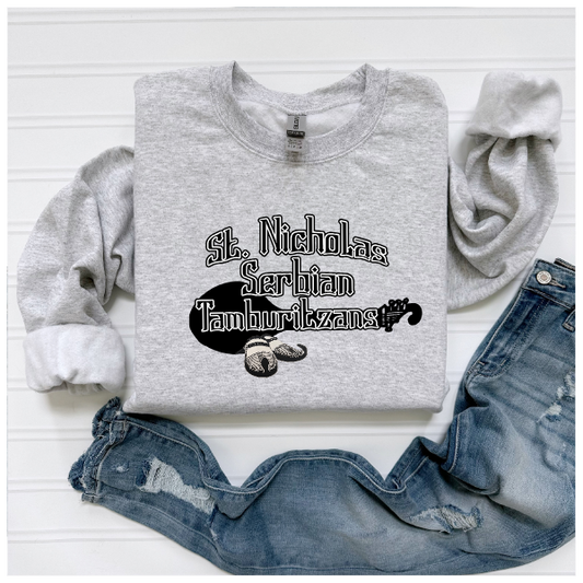 St. Nicholas Tamburitzans Crewneck Sweatshirt- Tambura - Design on Center