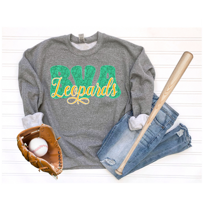 Chantilly Lace - BVA Green Letters Crewneck