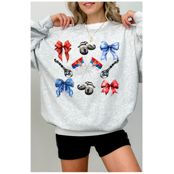 St. Nicholas Tamburitzans Crewneck Sweatshirt- Coquette- Design on Center