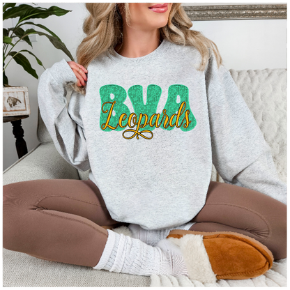 Chantilly Lace - BVA Green Letters Crewneck