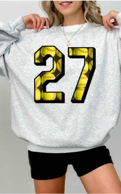 Softball Numbers Crewneck