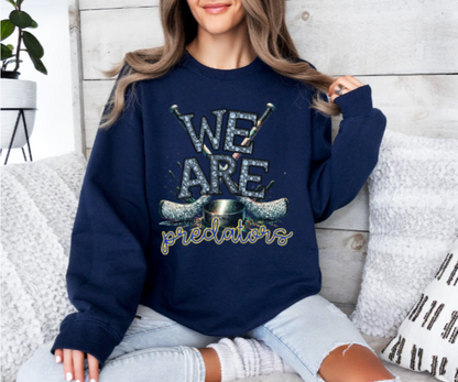 We Are - Jeweled Hockey Crewneck Predators