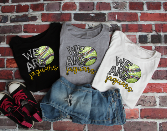 We Are - Jeweled Softball TSHIRT Jaguars