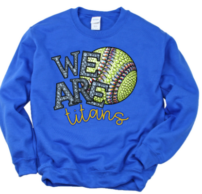 We Are - Jeweled Softball Titans Crewneck
