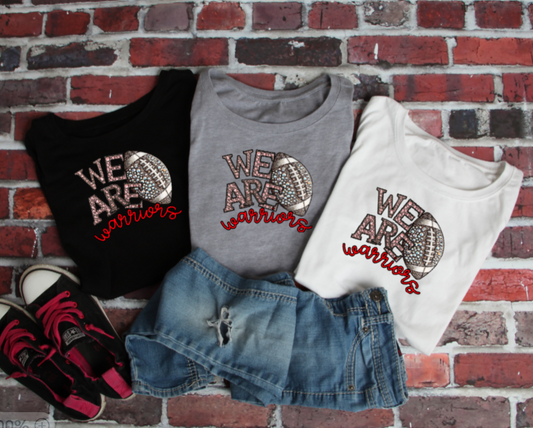 We Are - Jeweled Football TSHIRT Warriors