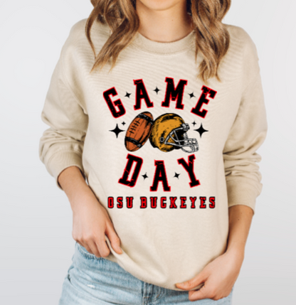 Game Day Football Vintage - Buckeye CREWNECK
