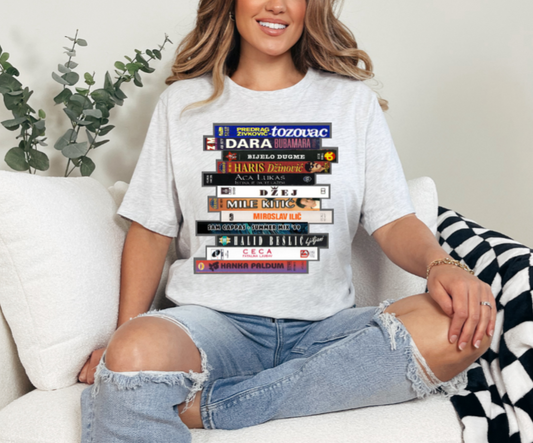 Vintage Serbian Music Cassette Tapes - Tshirt